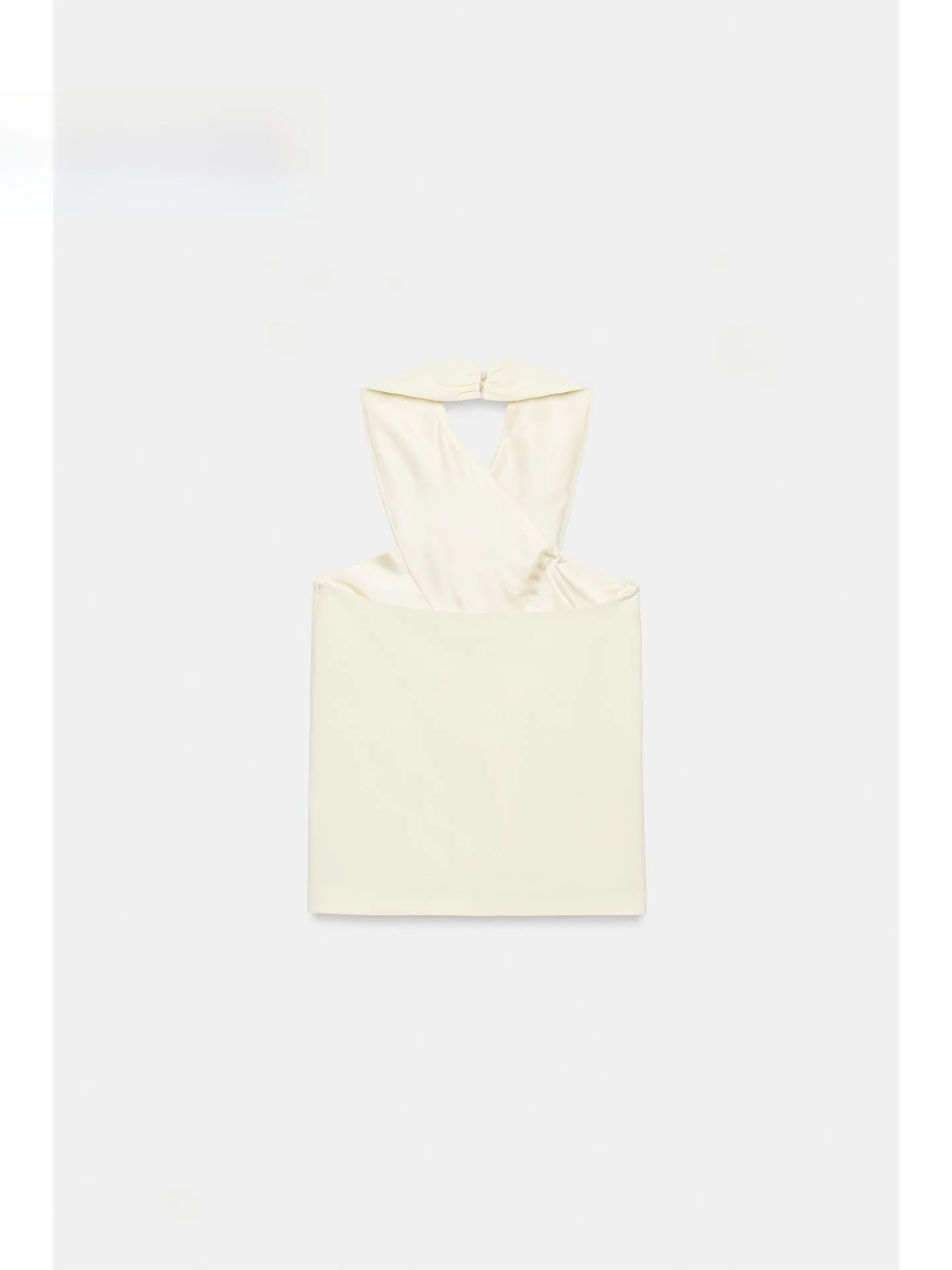 Cross V-Neck Button Open Split Sleeveless High-End Atmosphere Hanging Neck Top Women's Fashion Summer Short Length Vest