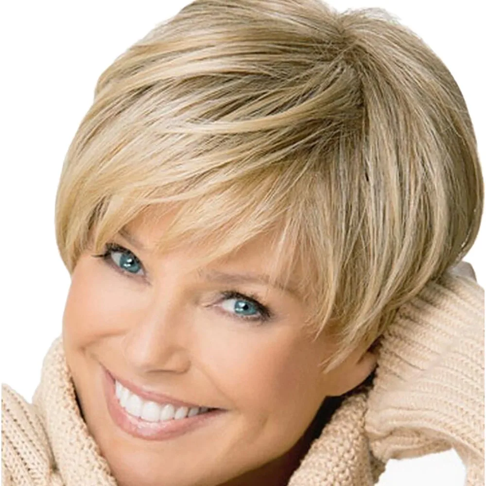 Wigs Straight Looking Full Synthetic Women Short Wigs Natural Hair for Heat wig Human Wigs for Women Silky Hair Natura