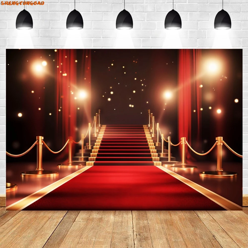 Toile de fond de photographie d'escalier de palais de luxe, tapis rouge, château vintage, scène d'église, mariage, décor de fête d'anniversaire, arrière-plan photo