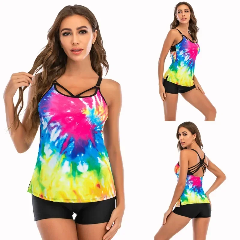 Plus Size 8XL Swimwear Women Print Tankini High Waist Tummy Control Bikini Swimsuit Купальник Женский