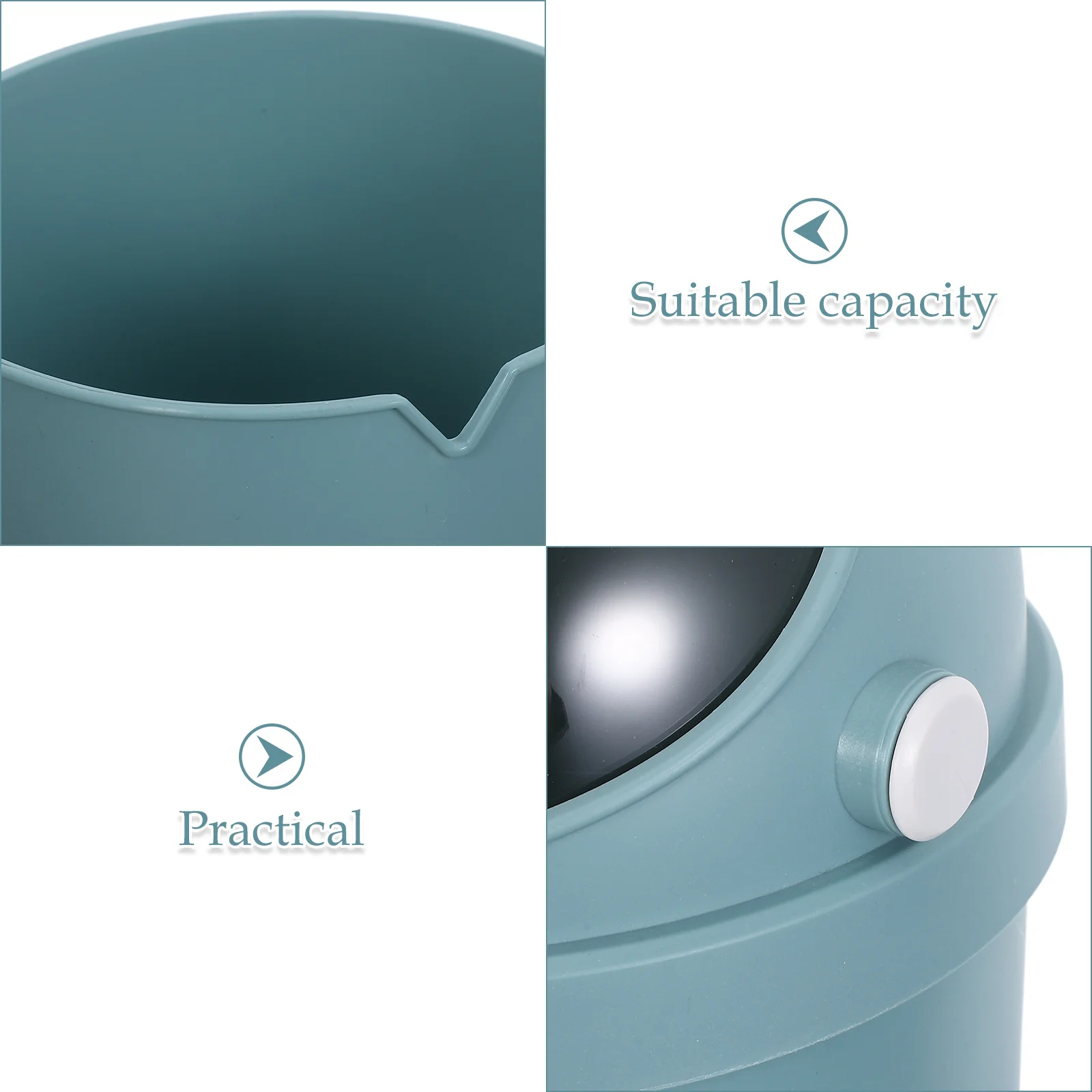 سلة مهملات سطح المكتب الصغيرة 8.25X5.50X5.50 "صندوق قمامة بلاستيكي كرتوني لطيف مع غطاء سلة مهملات محمولة على سطح الطاولة للمكتب #5