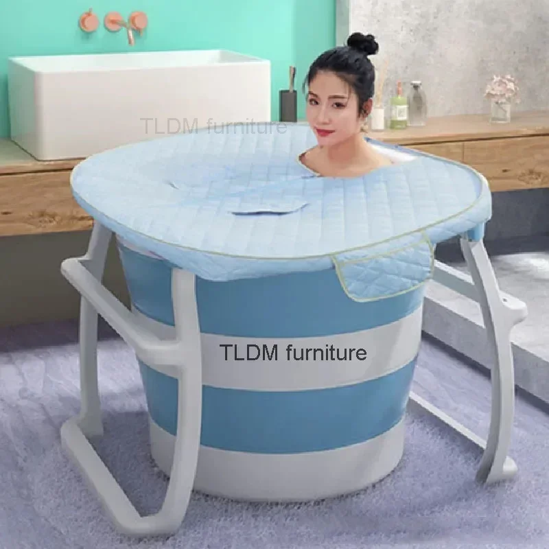 Household Adult Bath Bucket Foldable Rental Room Bathtub Whole Body Bath Barrel Comfortable Bathroom Bidet Dormitory