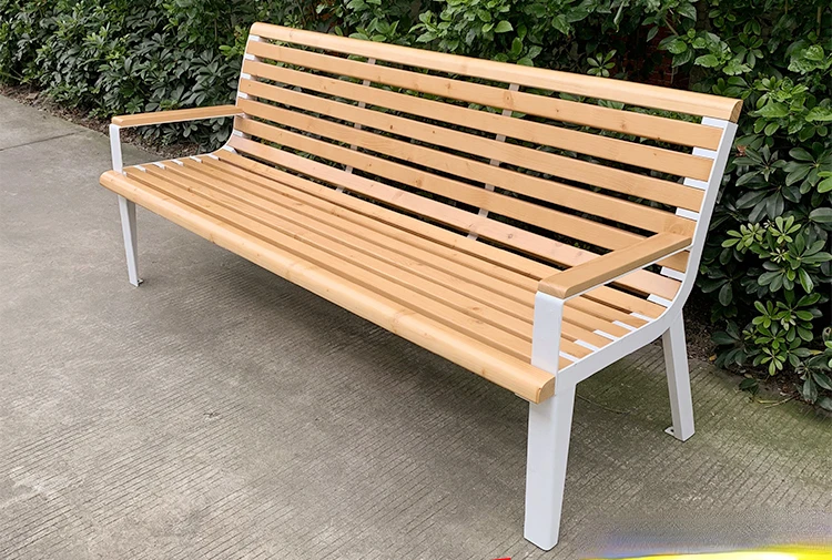 Outdoor preservative wood backrest double rest bench