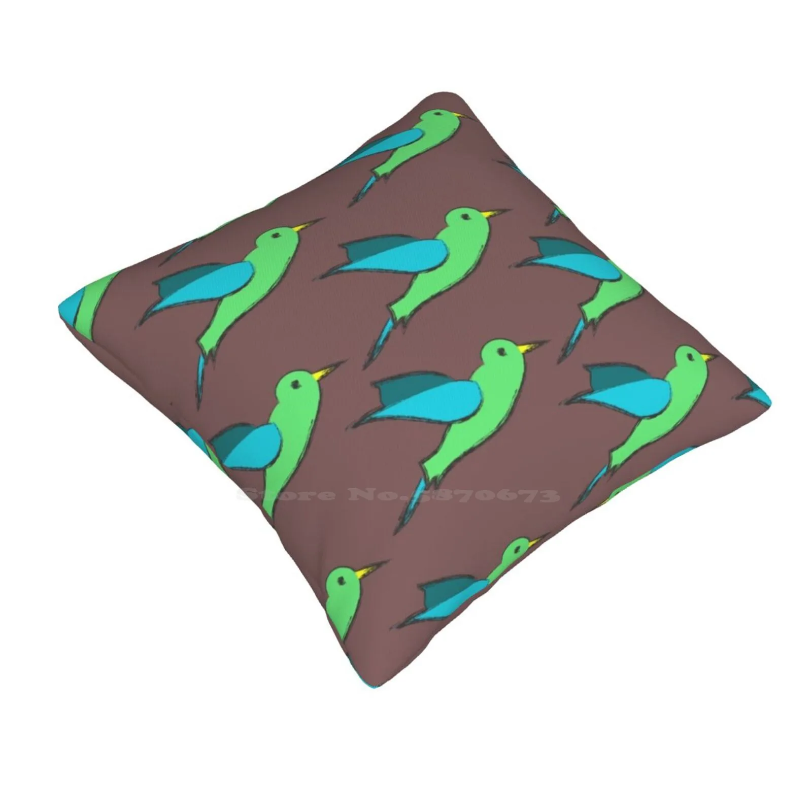 Cute Birds Home Sofa Car Cushion Cover Pillowcase Birds Animal Pattern Cute Girly Kid Vector