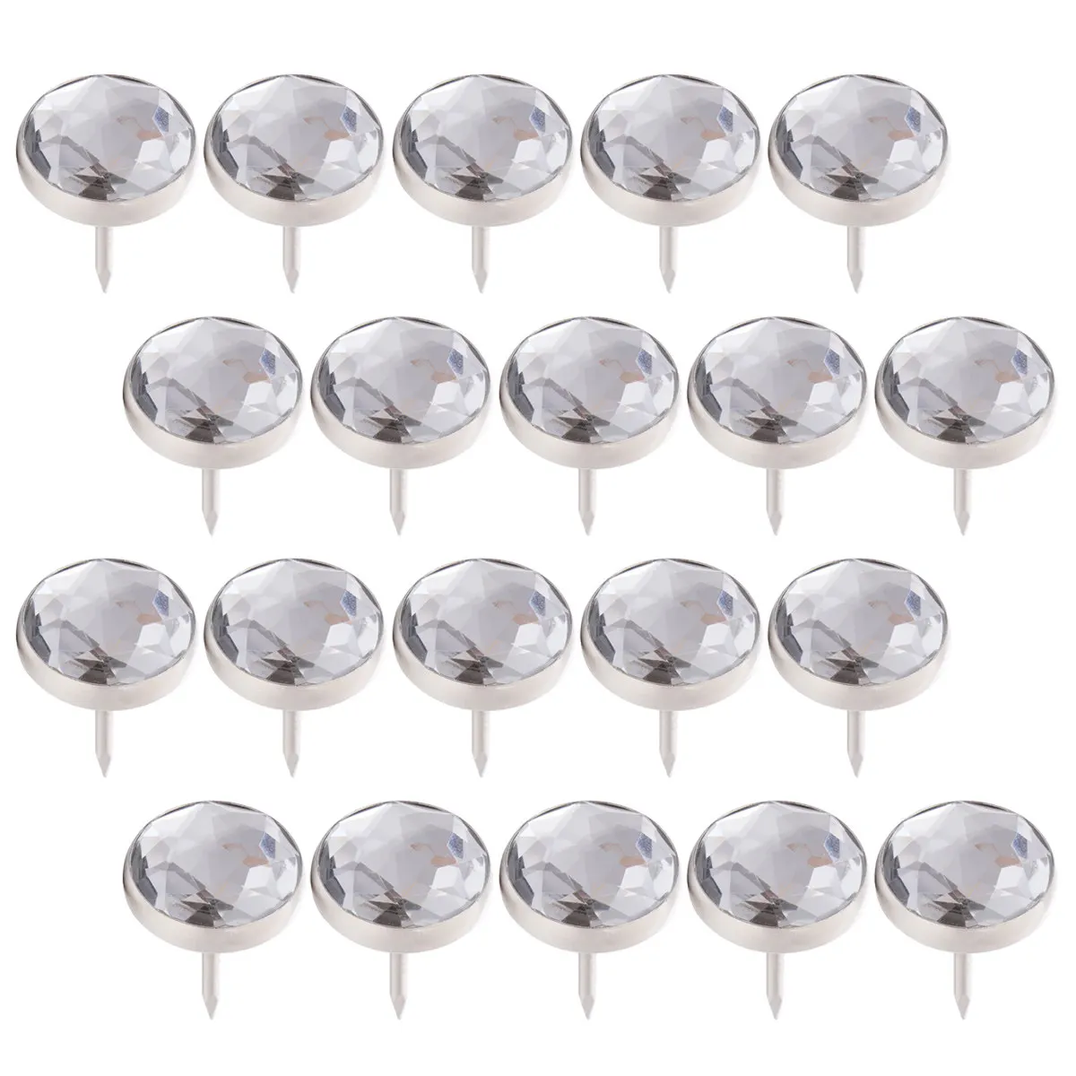 30 Pcs Decor Sofa Button Decorative Furniture Tacks Crystal Upholstery Nails White - view 4