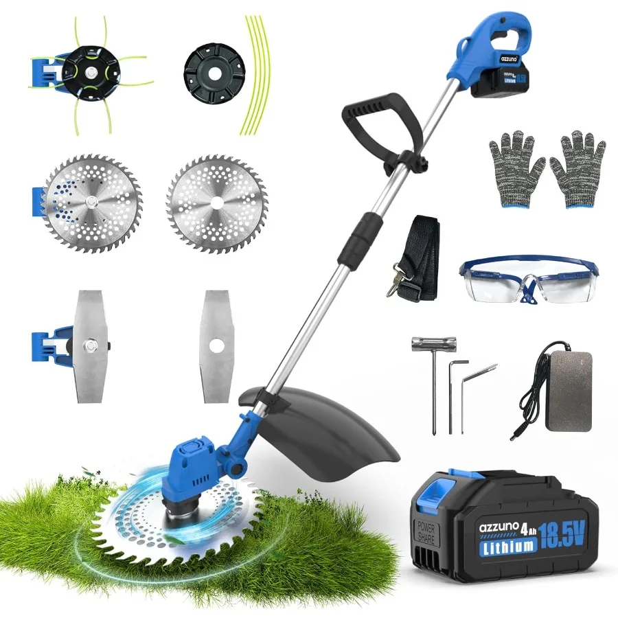 

21 В 12 дюймов бесщеточный Weed Wacker аккумуляторный пожиратель травы электрический триммер для газона легкий кусторез 4,0 Ач питание от аккумулятора