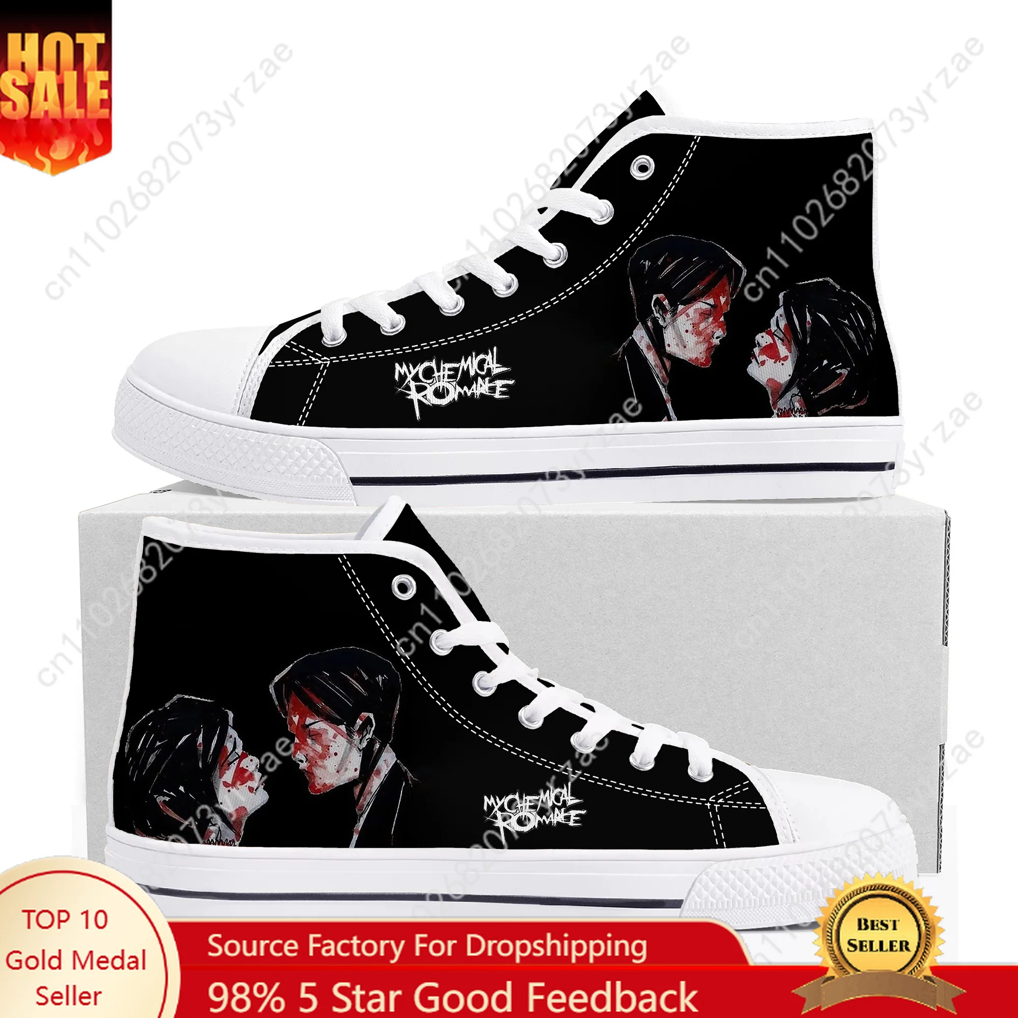 

My Chemical Romance High Top High Quality Sneakers Mens Womens Teenager Canvas Sneaker Casual Fashion Patterns Shoe Custom Shoes