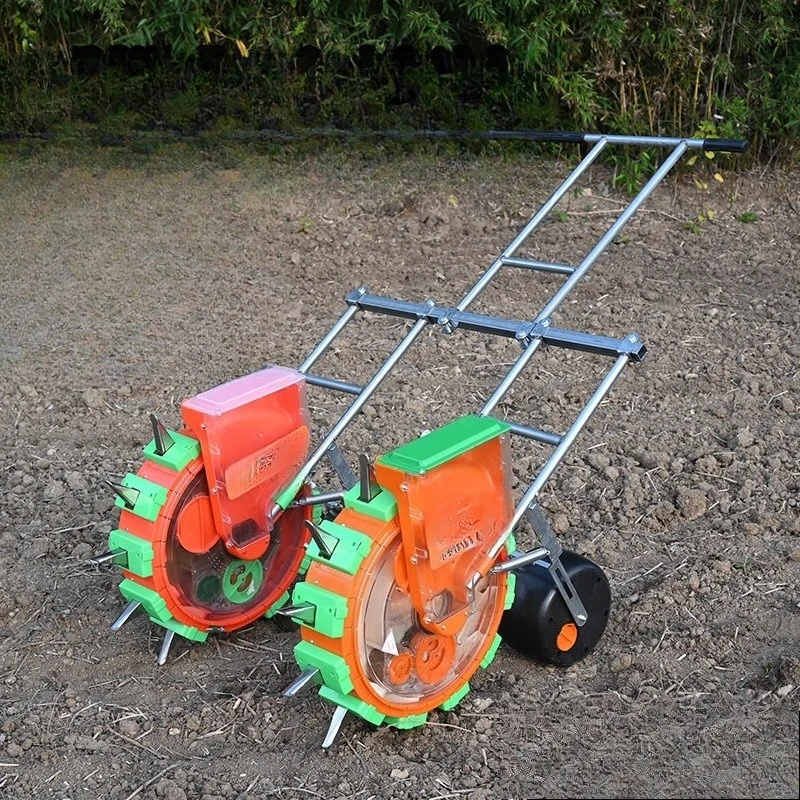 

Hand push double seed peanut corn soybean planter