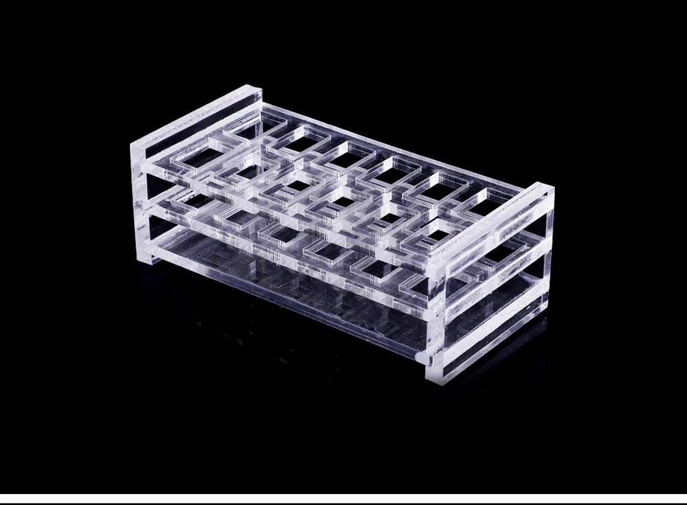 Acryl-Küvettenständer für Standardküvetten von 5–100 mm, 8–24 Positionen, transparenter Plexiglas-Küvettenhalter für Labor-Spektrophotometer – Detail 2