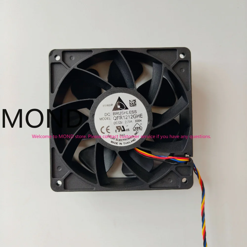 Delta QFR1212GHE Server Cooling Fan 12V 2.70A 12038 12CM  120*120*38mm High Air Volume Cooler for Ant S7 S9 New