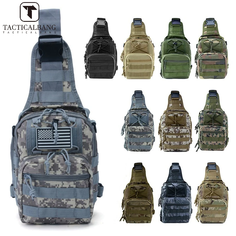 Outdoor Tactical Shoulder Bag Chest Shoulder Hiking Hunting Carry Bag Molle Pouch for Camouflage Crossbody Bag