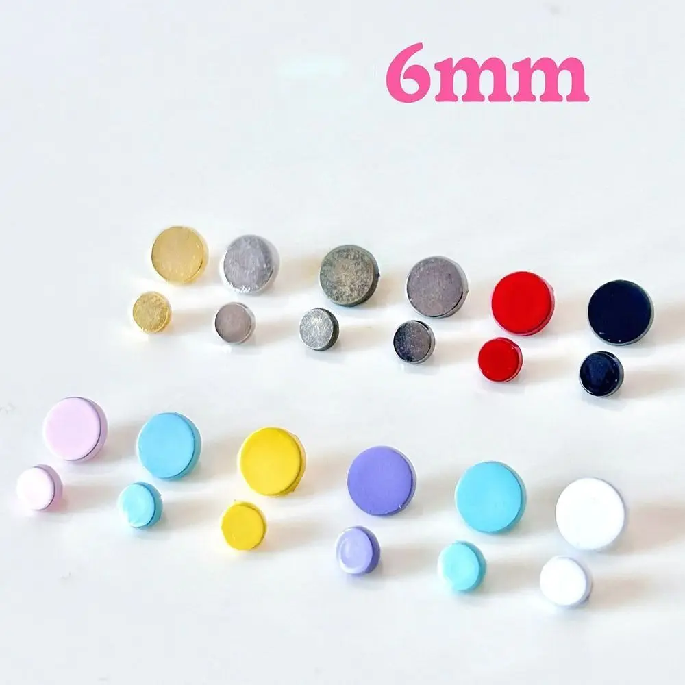 20pcs High Quality 6mm Round Head Buttons Mini Handmade Ultra-small Buckle Metal Doll Shoes Buckles DIY Doll Clothes Accessories