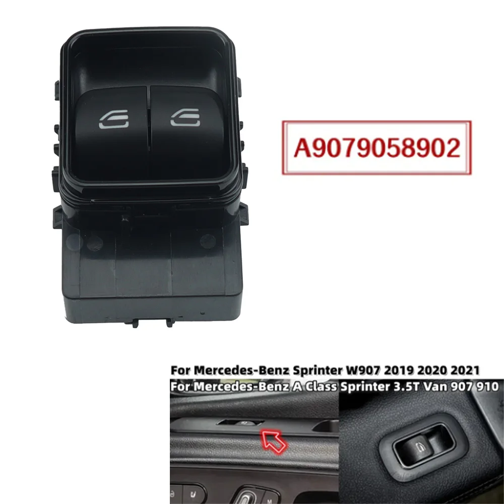 Passenger Side Power Window Switch OE A9079058902 A9079050504 For Mercedes‑Benz Sprinter 3,5‑t Van 907 910