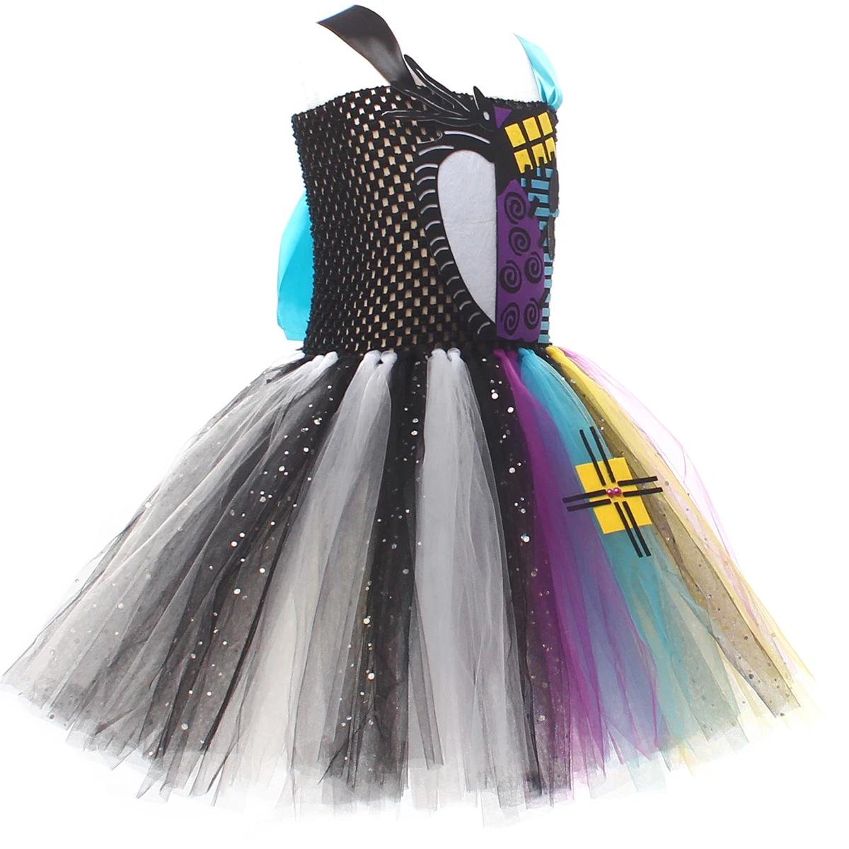 Jack und Sally Bösewicht-Kostüm aus „Nightmare Before Christmas“ - Tutu-Kleid für Kinder, Halloween-Cosplay, Party, Tanzvorstellung, Kombi-Kostüm – Detail 13