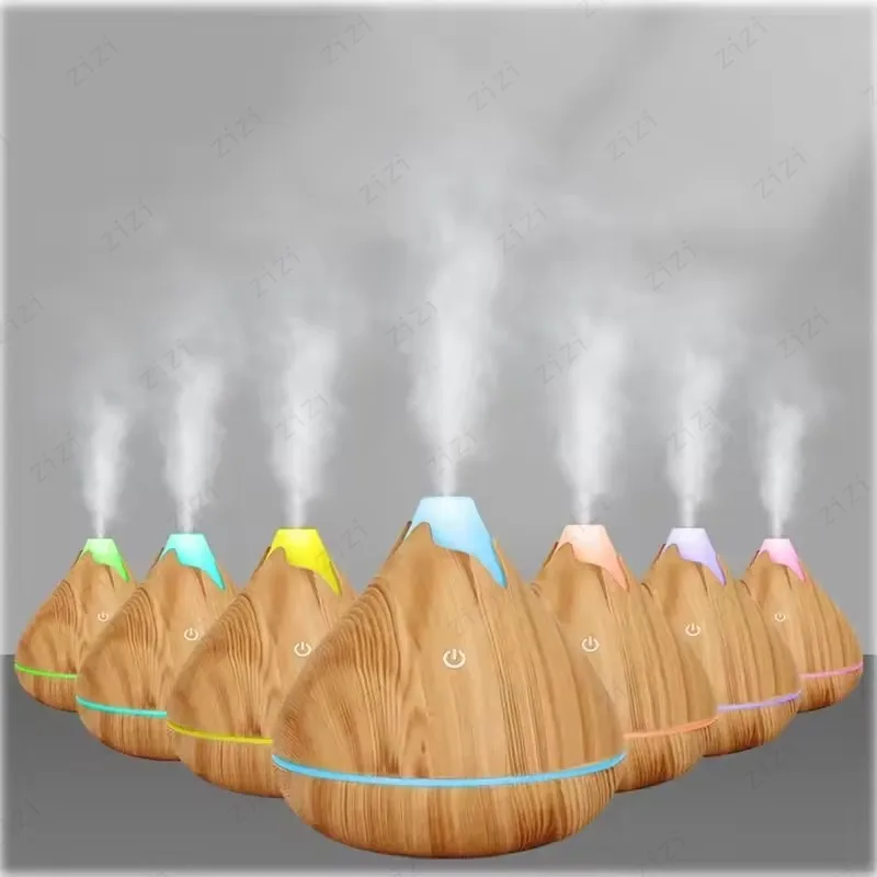 Snow Mountain 350ML Desktop USB Humidifier Colorful Night Light Home Ultrasonic Air Humidifier Wood Aromatherapy Humidifier