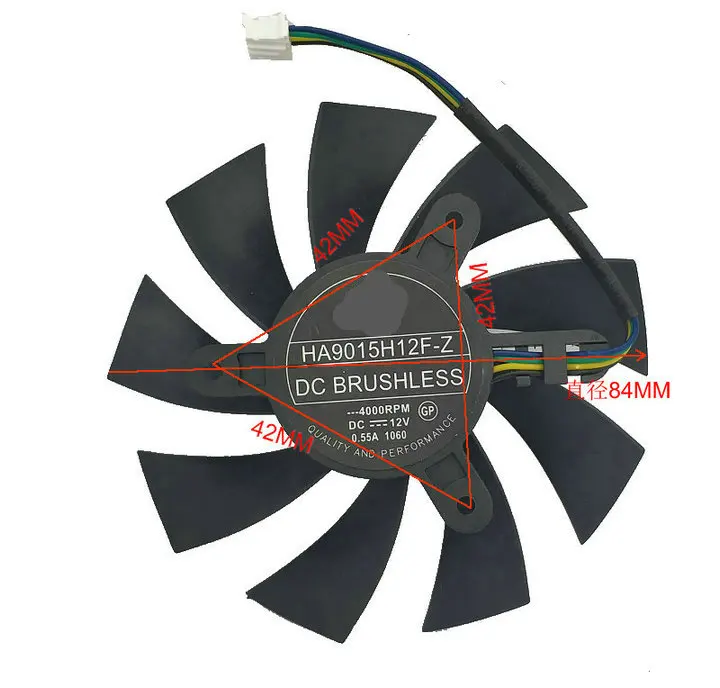 HZDO HA9015H12F-Z for MSI GTX 1060 OC GTX950 R7 360 2GD5 Graphics card cooling fan