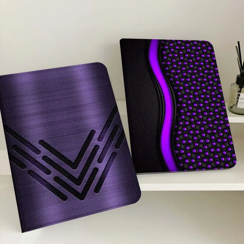 

Фиолетовый глянцевый чехол с узором для Apple iPad Pro Air 13 2 7-го 6-го поколения 2025 M2 M3 M4 M5 12.9 13 дюймов, складной чехол для планшета, подарок