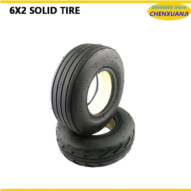 

Enhance your electric skateboard trolley with this robust 6-inch solid tire featuring a 6X2 explosion-proof tread