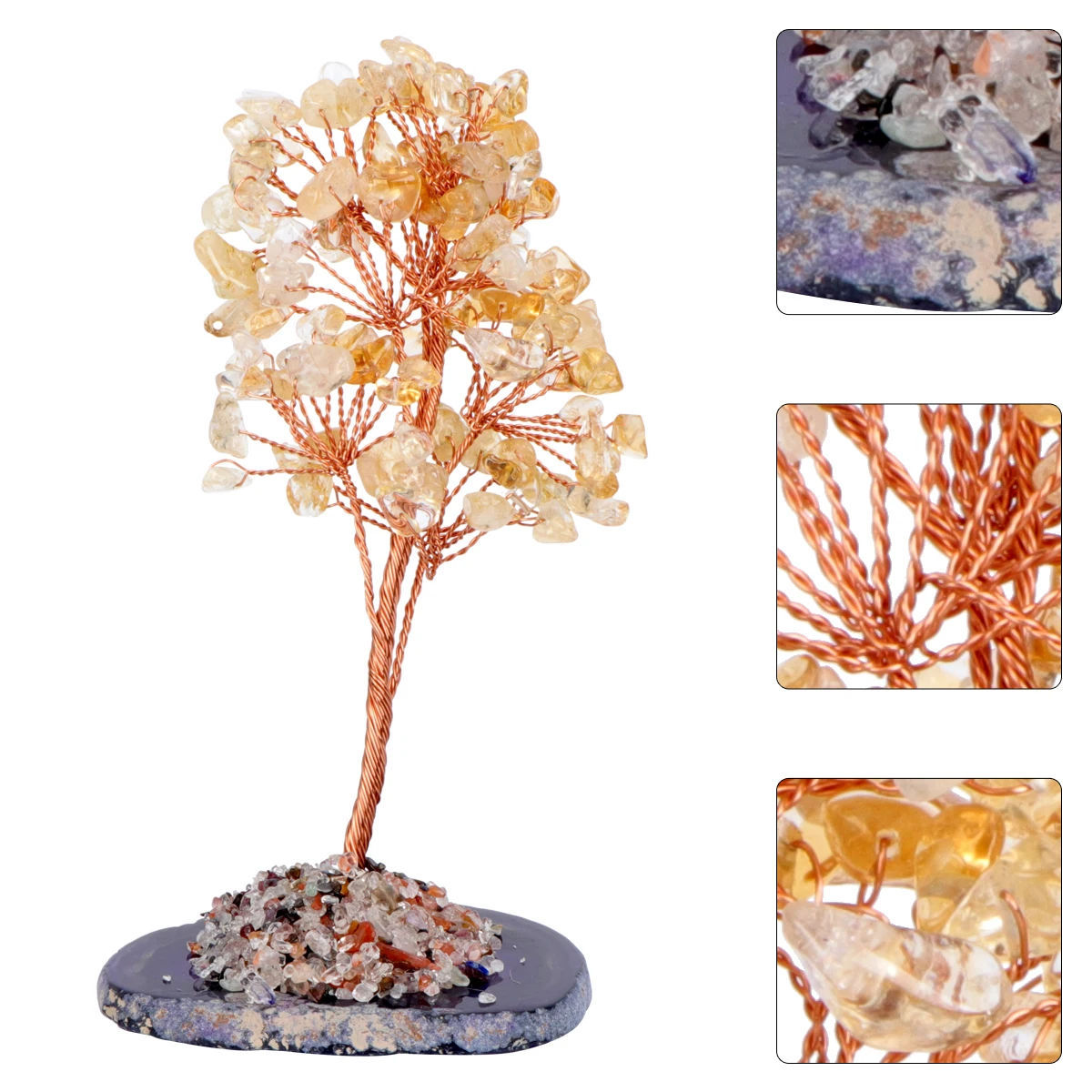 

1Pcs Delicate Crystal Money Tree Desktop Ornament Natural White Crystal Fine Workmanship Wealth Prosperity Gift