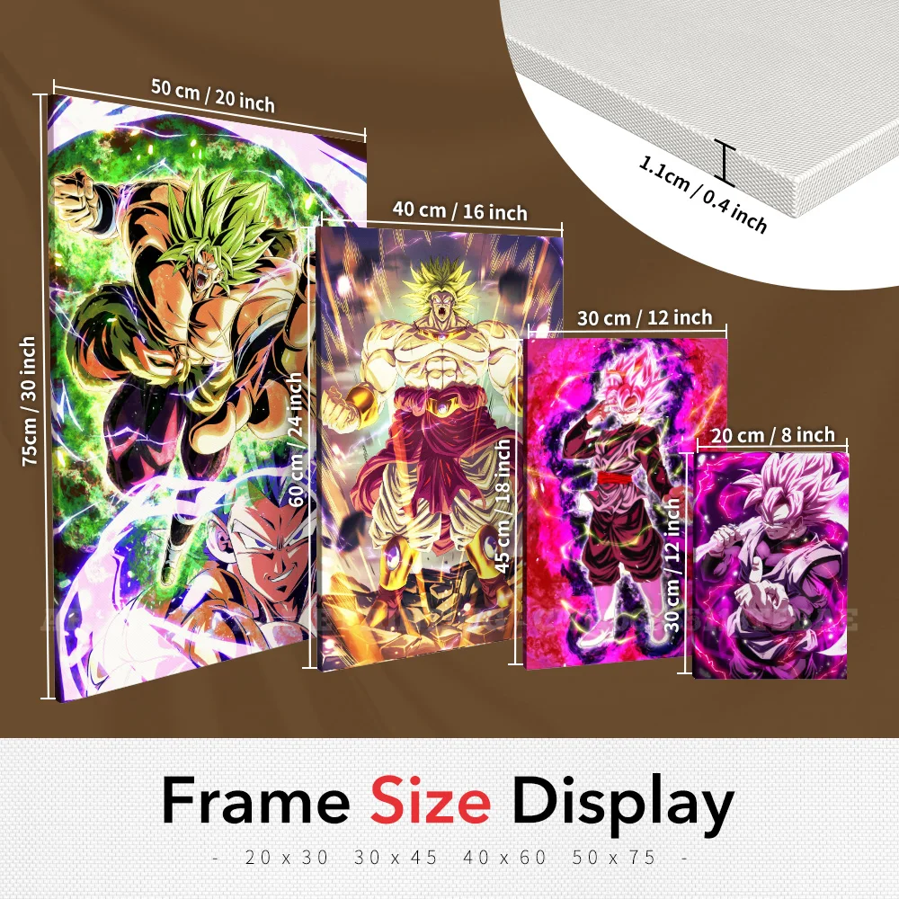 Japońskie anime Dragon Ball - obrazy na płótnie z ramą, plakaty, klasyczne malarstwo, dekoracje ścienne do salonu.