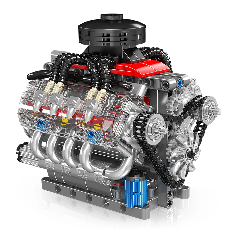 مجموعة مكعبات البناء مولد كينج 10171 V8 LSX454 ألعاب هندسية لبناء السيارات مكونة من 8 أسطوانات هدية للأطفال والكبار (487 + قطعة) #3