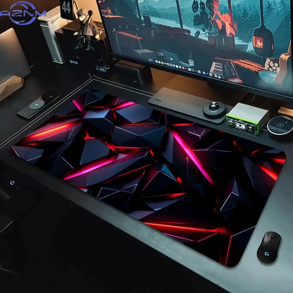 Geometric Pattern 3D Mouse Pad XXL Computer Laptop Mousepads Office Large Gaming Mousepad Rubber Bottom Non-Slip Long Desk Mat