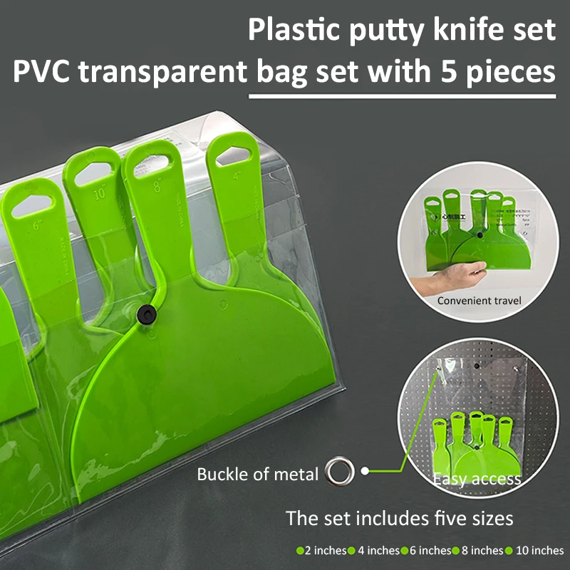 1/5Pcs Plastic Putty Knife Drywall Smooth Trowel Brush Wall Paint Finishing Putty Scraper Spatula Building Wall Material Tools