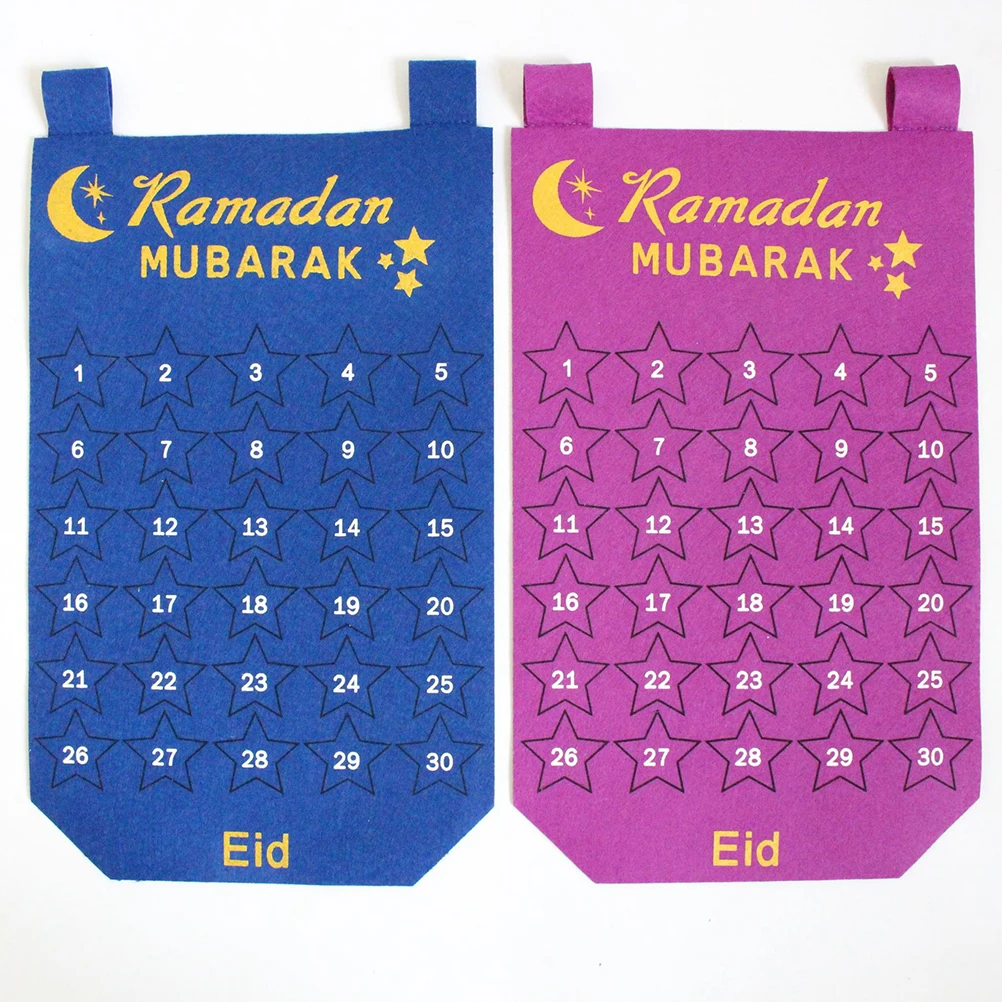 

1PC Eid Cloth Art Hanging Calendar Muslim Eid Countdown Calendar Eid Mubarak Hanging Calendar Muslim Eid Wall Calendar Pendant f