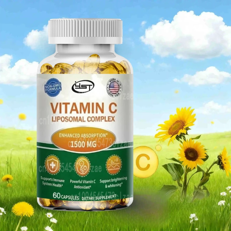 

Vitamin C 1500 Mg Supplement - Improves Absorption, Ascorbic Acid, Immune System and Collagen , Antioxidant, Whitening