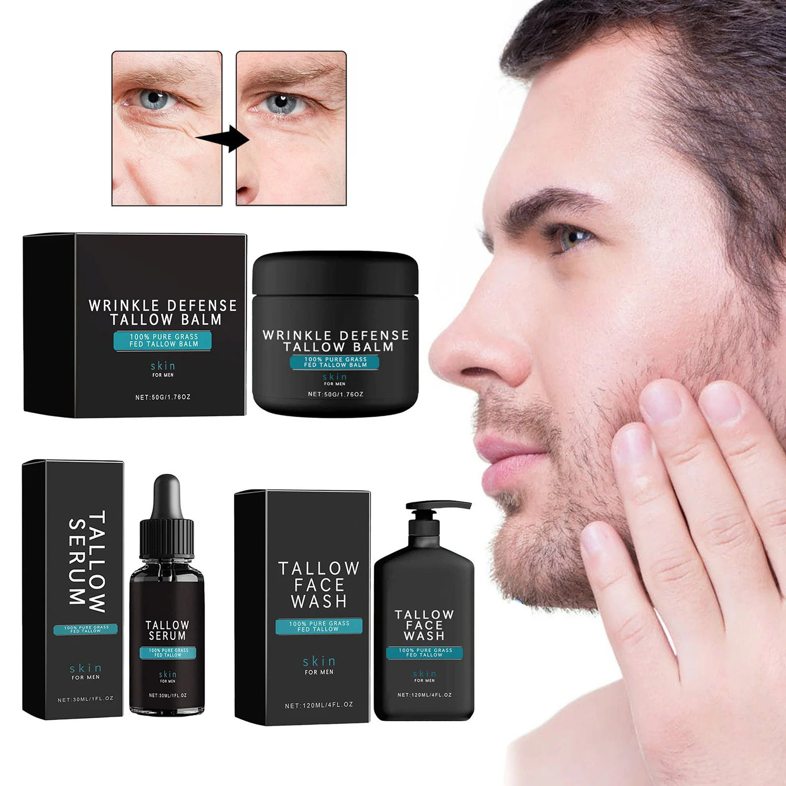 Men Skin Care Products Skin Moisturizing Serum Face Cream Cleanser n Boys Anti-aging Skin Care