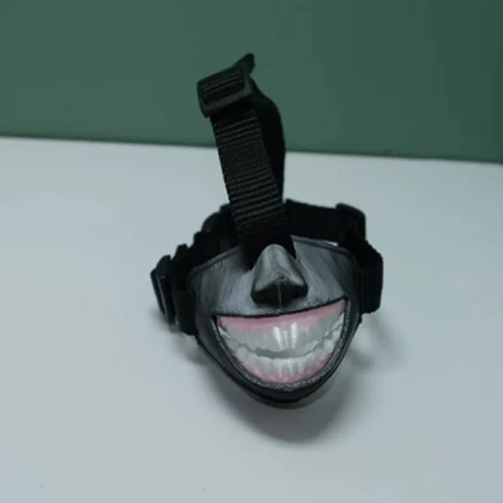 Adjustable Funny Grinning Dog Muzzle Anti-Bite Anti-Scavenge Dog Photo Mouth Cover Breathable Realistic Teeth Grinning Dog Mask