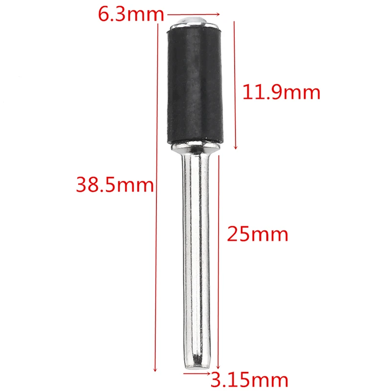 12 Uds. Tambor de lijado de vástago de 1/8 pulgadas 12,7mm 6,3mm mandril de goma Mini taladro accesorios de herramientas rotativas Dremel