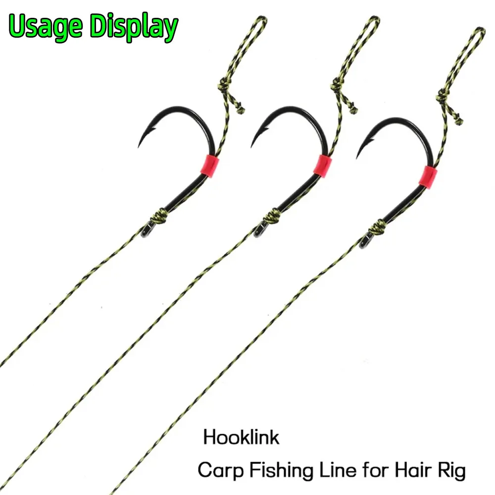 1 Stück Karpfen-Angelschnur, geflochtener Hooklink, weicher Rig, 15, 25, 35LB geflochtene Camo-Karpfenschnur für Hair Rig, Karpfenangelzubehör – Detail 9