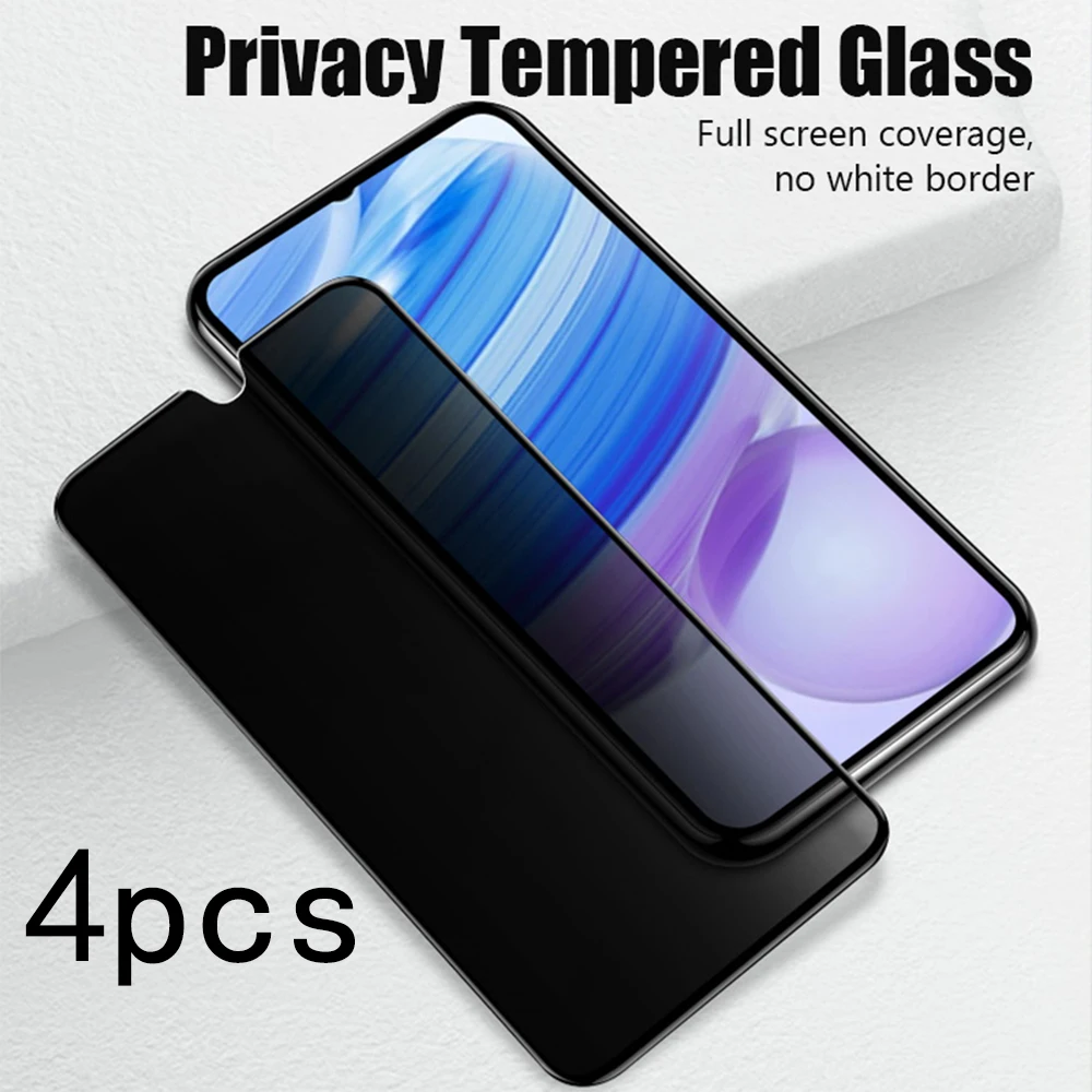 4 Pcs!Anti-Spy Protective Glass for Realme Q3S Q5 Pro 8 8i 9 10 Pro Privacy Screen Protector for Realme GT Neo 2 Pro 3 3T Master