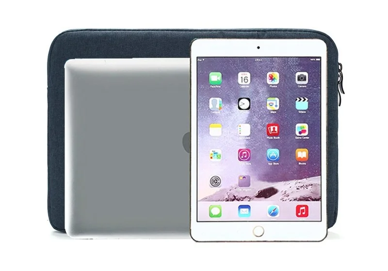 Denim-Laptop-Hülle 8-17 Zoll Schutztasche für Notebook und Tablet mit gepolstertem Innenfutter – Detail 8