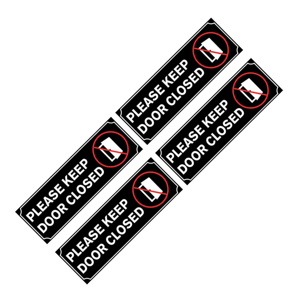 

4 Pcs Keep Closed Sticker Stickers Please Door Decal Garage Workplace Sign Office