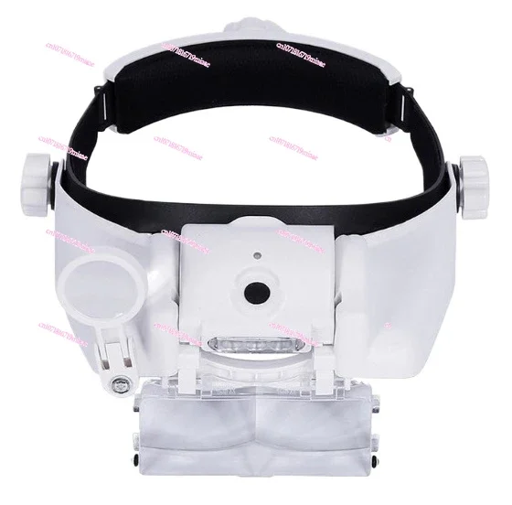 

Head mounted high definition high multiple USB rechargeable three LED lights reading maintenance magnifying glass with lights