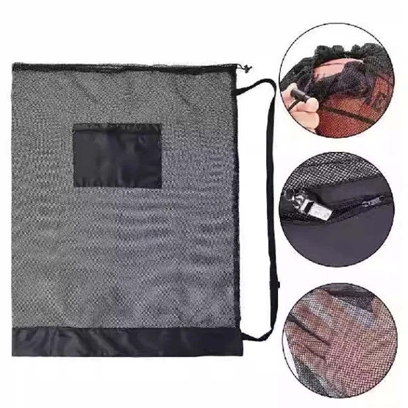 Drawstring Mesh Bag For Football Soccer Volleyball Storage Bag Basketball Backpack Extra Large Sports Ball Bag