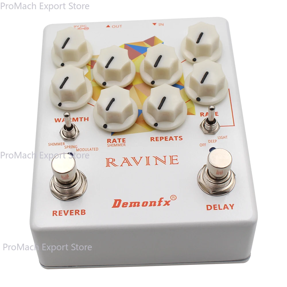 Nuevo Pedal de Efectos para Guitarra Demonfx-RAVINE de Alta Calidad, Pedal de Retraso REVERB, True Bypass, Efectos para Guitarra Eléctrica