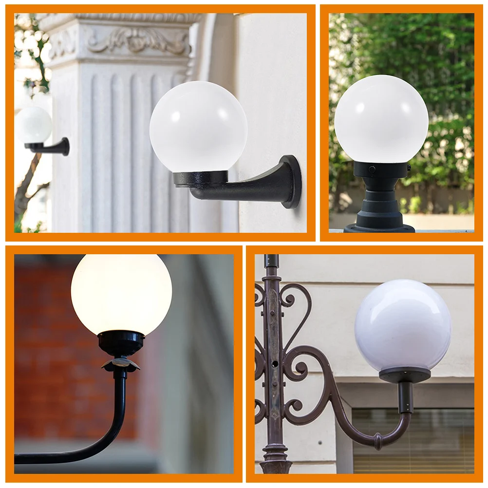 

2Pcs Spherical Lampshade Acrylic Globe Shade 150MM Diameter 8cm Thread Outdoor Garden Light Cover Home Decoration Ball Lampshade
