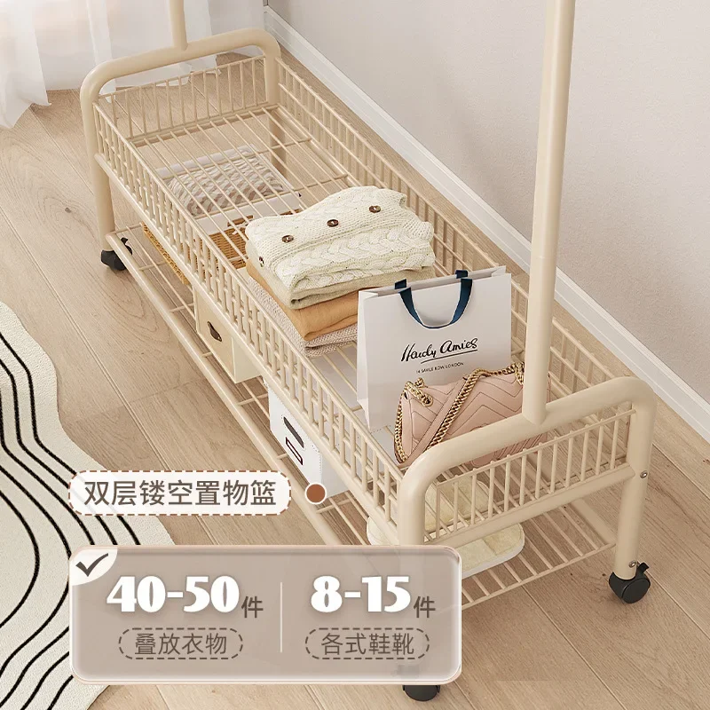 Clothes Drying Rack Floor-standing Home Bedroom Living Room Indoor Clothes Hanging Rack Simple Move Moving Coat Rack