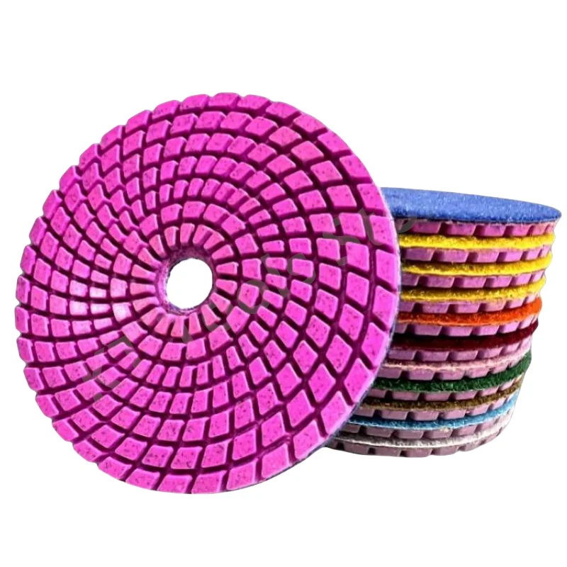 

10PCS 4inch 100mm Wet Diamond Polishing Pad Soft Abrasive Gloss Pad Sharp Flexible Polishing Granite Marble Stone Sanding Tools