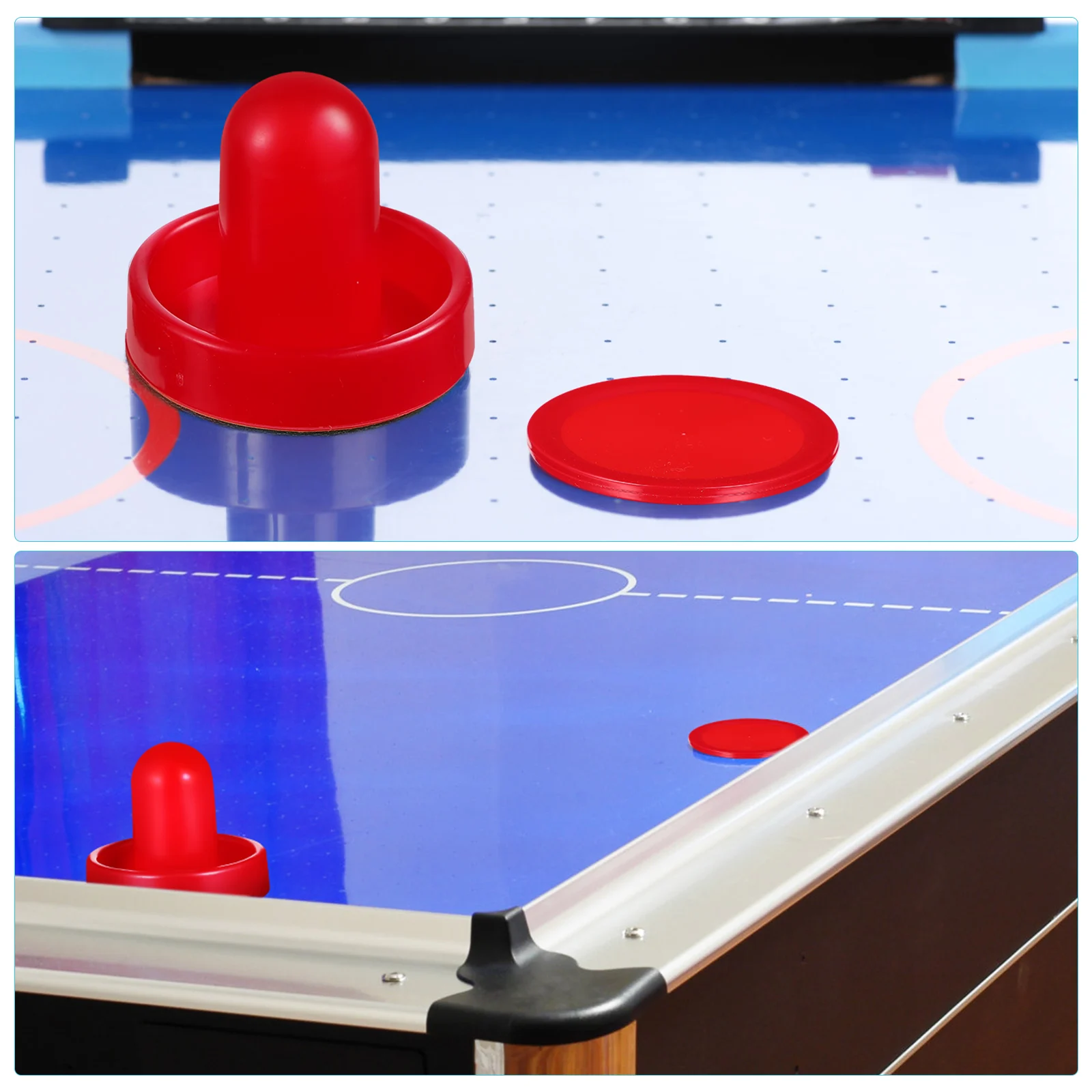 

Kisangel Air Hockey Table Set with Pucks Pusher Paddles Mallet Felt Pads Replacement Flannel Equipment for Ice Hockey Games