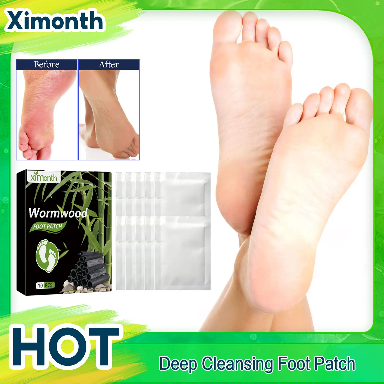 

Deep Cleansing Foot Patch Remove Toxins Relieve Stress Anxious Promote Blood Circulation Soothe Fatigue Detoxification Foot Pads