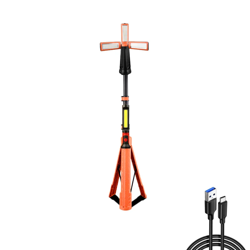 Outdoor campinglamp, draagbaar, opvouwbaar, driebladslamp, kampeerbenodigdheden, viswerklamp, noodverlichting, led-lamp