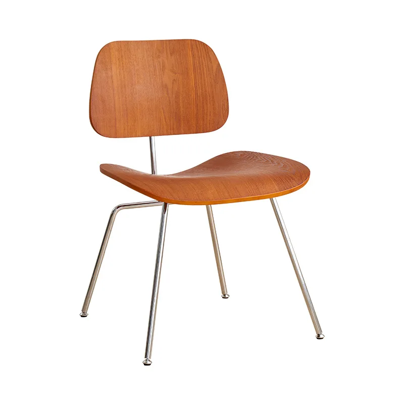 

Designer curved wood multi-layer board medieval backrest modern simple Internet celebrity stool milk tea shop coffee chair