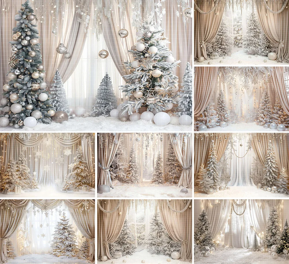 Mehofond Photography Background Winter White Christmas Forest Xmas Trees Gifts Kids Family Portrait Decor Backdrop Photo Studio