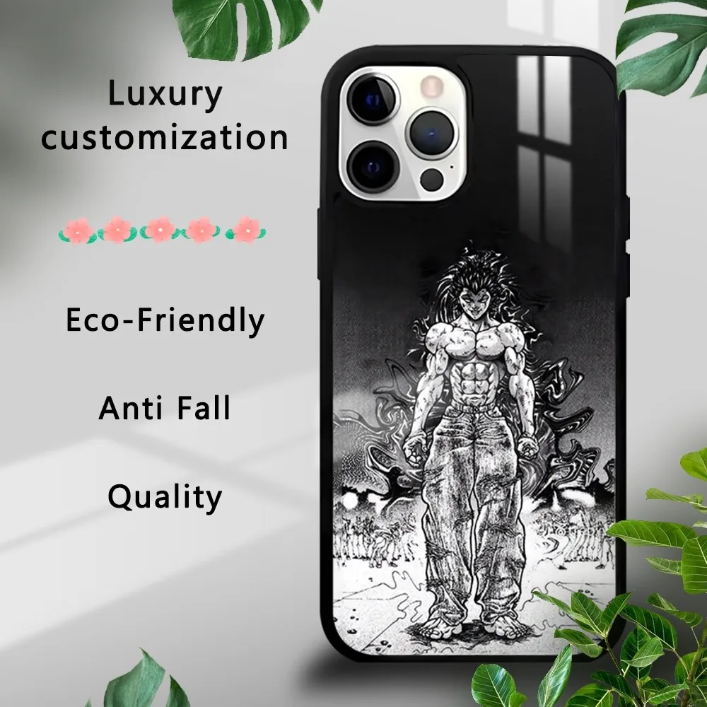 

H-Hanma Baki Cartoon Phone Case For iPhone 16 15 14 13 12 11 Pro Xs Max Mini Plus Celulares Hard Funda
