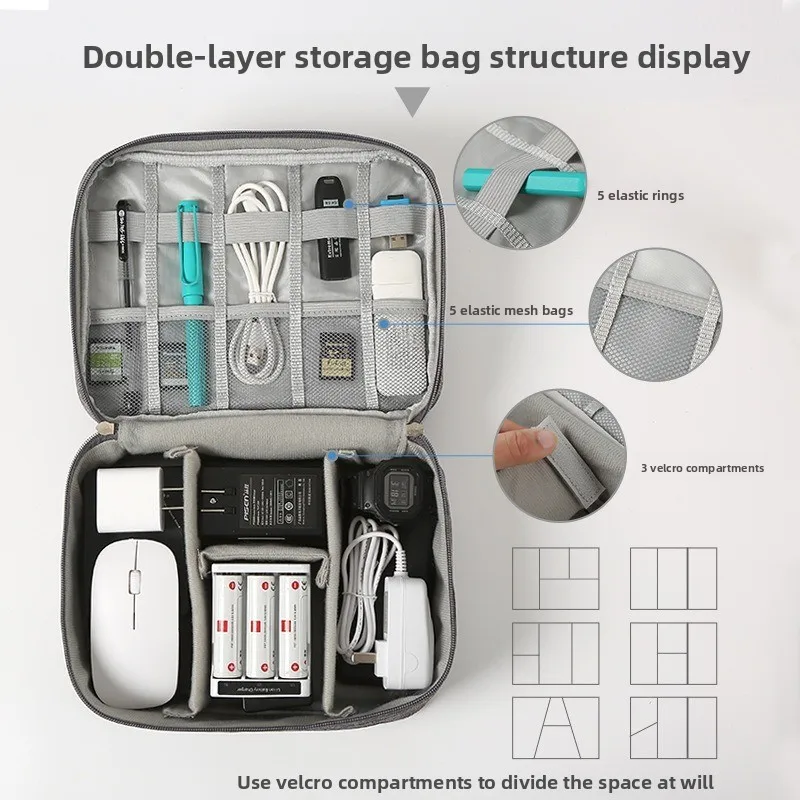 Travel Cable Storage Bag Portable Waterproof Digital Electronic Storage Bag USB Data Cable Charger Plug Storage Cable Storagebag