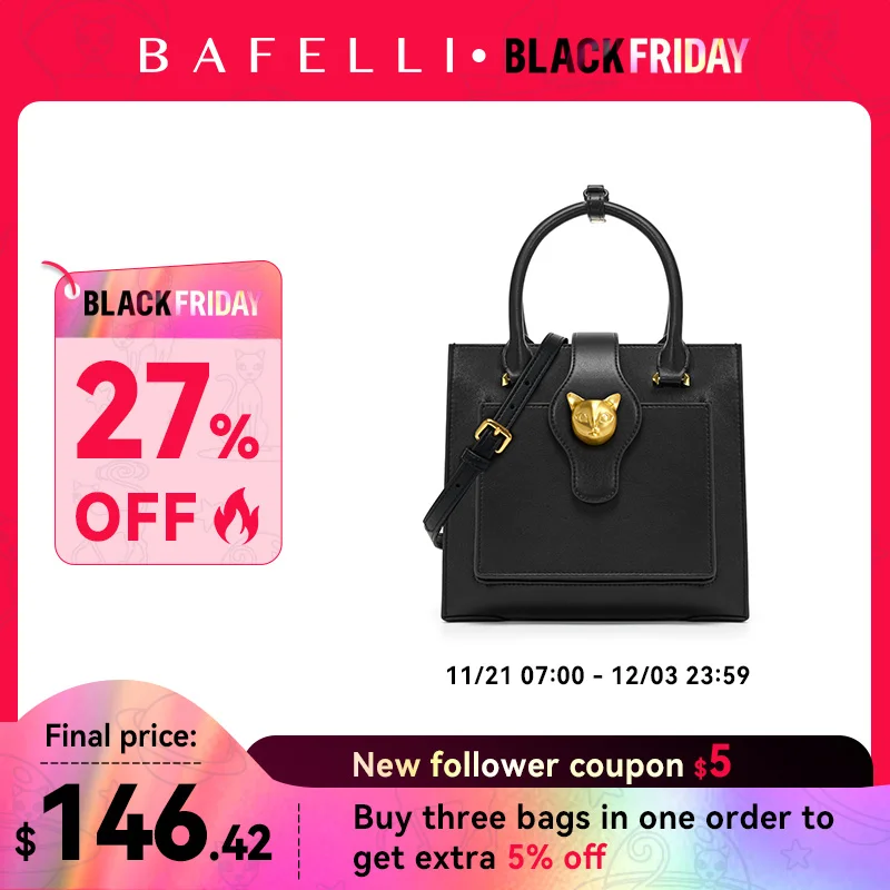 BAFELLI WOMEN'S BAGS NEW 2024 CELEBRITY FASHION CAT HANDBAG CROSSBODY SHOULDER FEMALE LEATHER DESIGNER STYLISH LUXURY PURSE